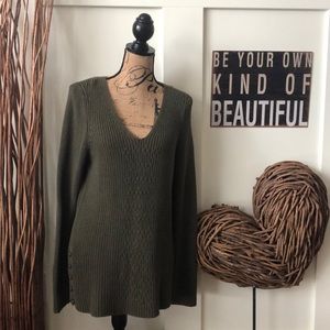 Sonoma Olive V-Neck Sweater